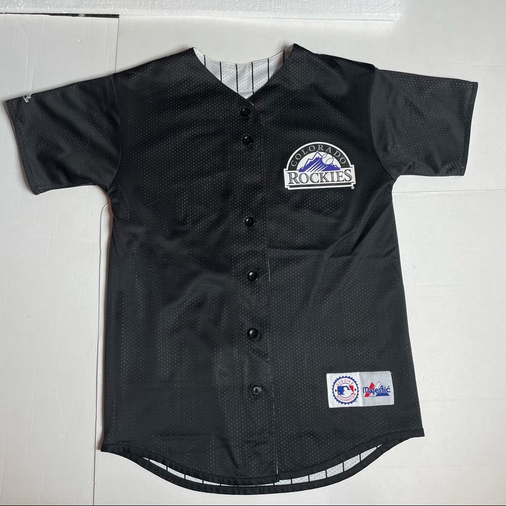 Majestic Vintage Colorado Rockies Reversible Baseball Jersey Youth Large - Picture 7 of 12